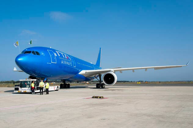 Italy, Rome, Vatican, 22 07 24. The Papal plane leaves for the Apostolic journey to Canada, from Fiumicino Airport. L aereo papale parte per il viaggio apostolico in Canada, dall aeroporto di Fiumicino. Photo by Massimiliano MIGLIORATO Catholic Press Photo  Copyright: x MASSIMILIANOxMIGLIORATO CPPx x xCatholicxPressxPhotox
