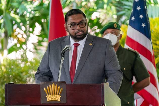 Secretary of State Michael R. Pompeo holds a joint press availability with Guyanese President Irfaan Ali, in Georgetown, Guyana, on September 18, 2020. Copyright: xpiemagsx deptofstpie23052022-28310 !ACHTUNG AUFNAHMEDATUM GESCHÄTZT!
