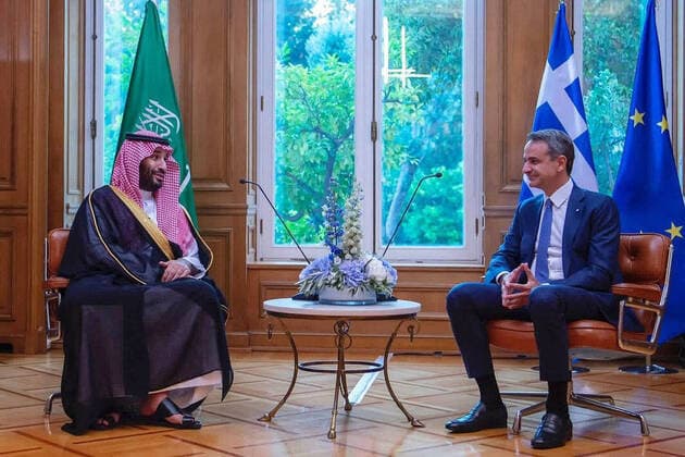 News Themen der Woche KW 30 News Bilder des Tages July 26, 2022, Athens, Athens, Greece: Saudi Crown Prince Mohammed bin Salman meets with Greek Prime Minister Kyriakos Mitsotakis, in Athens, Greece on July 26, 2022 Athens Greece - ZUMAap3_ 20220726_zaf_ap3_083 Copyright: xSaudixPressxAgencyx