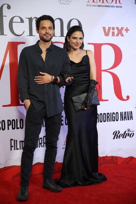 July 26, 2022, Mexico City, Mexico City, Mexico: July 26, 2022, Mexico City, Mexico: Gonzalo Vega Jr, Estefania Hinojosa pose for photos during the red carpet of ‘Enfermo de Amorâ€⠢ film premiere at Cinemex Amtara. on July 26, 2022 in Mexico City, Mexico. Mexico City Mexico - ZUMAe321 20220726_zia_e321_069 Copyright: xJulianxLopezx xEyepixxGroupx