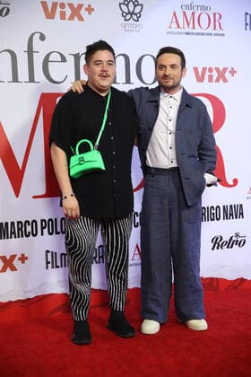 July 26, 2022, Mexico City, Mexico City, Mexico: July 26, 2022, Mexico City, Mexico: Paco Rueda, Jesus Zavala pose for photos during the red carpet of ‘Enfermo de Amorâ€⠢ film premiere at Cinemex Amtara. on July 26, 2022 in Mexico City, Mexico. Mexico City Mexico - ZUMAe321 20220726_zia_e321_080 Copyright: xJulianxLopezx xEyepixxGroupx
