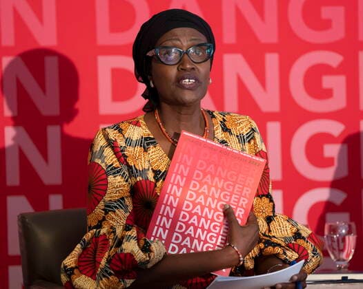 July 27, 2022, Montreal, PQ, Canada: Winnie Byanyima, executive director of UNAIDS, release the 2022 update on the global AIDS situation at a news conference Wednesday, July 27, 2022 in Montreal.The world AIDS conference begins here this weekend. Montreal Canada  - ZUMAc35_ 20220727_zaf_c35_017 Copyright: xRyanxRemiorzx
