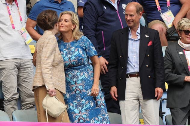 . 29 07 2022. Birmingham, United Kingdom. Prince Edward and Sophie greet Princess Anne at the Rugby Sevens at the 2022 Commonwealth Games in Birmingham United Kingdom.  xStephenxLockx xi-Imagesx IIM-23650-0007
