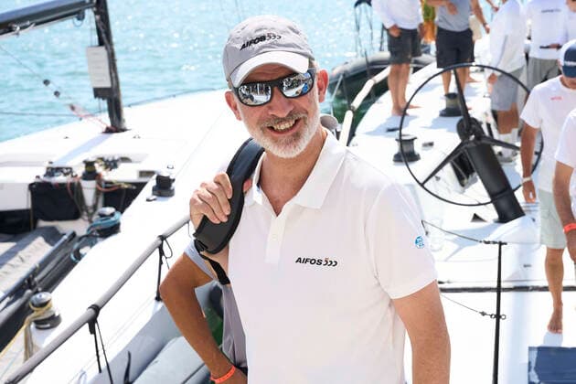 Entertainment Themen der Woche KW 30 Entertainment Bilder des Tages 31-07-2022 King Felipe at the Real Club Nautico on board of AIFOS 500 yatch during the 40th Copa del Rey Mapfre Sailing Cup - Training Day at Real Club Nautico in Palma. No Spain Â  Copyright: xPPEx