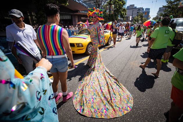 July 31, 2022, VANCOUVER, BC, CANADA: People gather before the start of the Vancouver Pride Parade, in Vancouver, on Sunday, July 31, 2022. VANCOUVER CANADA  - ZUMAc35_ 20220731_zaf_c35_066 Copyright: xDarrylxDyckx