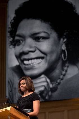 IMAGO ICONS: Maya Angelou First Lady Michelle Obama delivers remarks at a private memorial service for Dr. Maya Angelou at Wake Forest University s Wait Chapel in Winston-Salem, N.C., June 7, 2014. Copyright: xpiemagsx obama180221-5612 !ACHTUNG AUFNAHMEDATUM GESCHÄTZT!