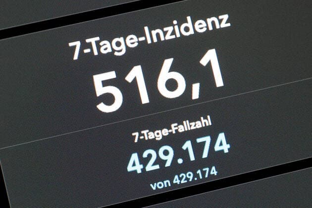 Dashboard des RKI, die 7-Tage-Inzidenz liegt nun bei 516,1 7-Tage-Inzidenz, Dashboard des RKI auf einem Monitor am 02.08.2022 in Siegen Deutschland.