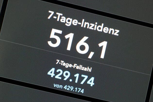 Dashboard des RKI, die 7-Tage-Inzidenz liegt nun bei 516,1 7-Tage-Inzidenz, Dashboard des RKI auf einem Monitor am 02.08.2022 in Siegen Deutschland.