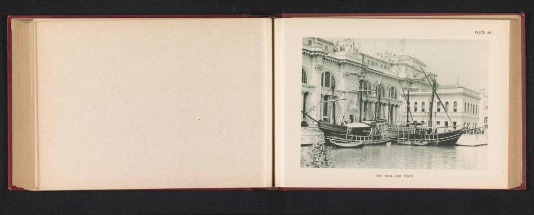 Replicas of the Nina and the Pinta, sailing ships from Christopher Columbus, at the World s Columbian Exposition in Chicago in 1893; The Nina and Pinta .. Copyright: xpiemagsx rikmpie02032021-47684 !ACHTUNG AUFNAHMEDATUM GESCHÄTZT!