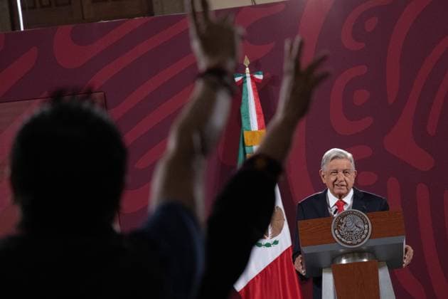 August 3, 2022, Mexico City, Mexico City, Mexico: August 03, 2022, Mexico City, Mexico. Mexican President Andro s Manuel Lo³pez Obrador gave his morning lecture on Wednesday. In addition, he was accompanied by Elizabeth Vilchis who presented the Who s who in the lies. On August 03, 2022 in Mexico City, Mexico. Mexico City Mexico - ZUMAe321 20220803_zia_e321_023 Copyright: xAlexxDalton xEyepixxGroupx