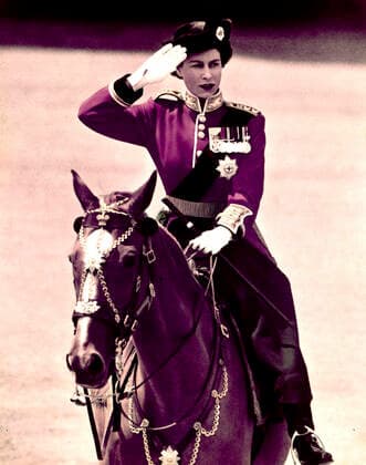 June 7, 1951, London, England, United Kingdom: PRINCESS ELIZABETH at the Trooping the Colour in 1951. She wears the scarlet tunic of the Grenadier Guards. Princess Elizabeth became Queen Elizabeth II in 1953. London United Kingdom - ZUMAk09_ 19510607_zka_k09_953 Copyright: xKeystonexUSAx