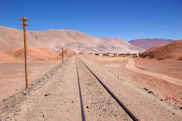  Railway close to Tolar Grande village in Salta Province in northwestern Argentina, Railway close to Tolar Grande village in Salta Province in northwestern Argentina. It is located in the middle of the Puna de Atacama, 357 km far of city of Salta and near the Salar de Arizaro, 20.04.2020 08:44:53, Copyright: xGostx Panthermedia28344326.jpg