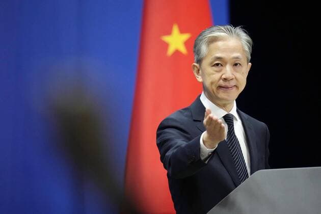 News Themen der Woche KW32 News Bilder des Tages Chinese Foreign Ministry spokesman Wang Chinese Foreign Ministry spokesman Wang Wenbin holds a press conference in Beijing on Aug. 8, 2022.  A14AA0001324076P