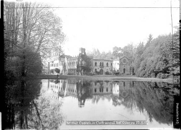 Castle in Colfrancui near Oderzo Veneto, on the Piave river; photographer: Kriegsvermessung 5. Copyright: xpiemagsx ausnl080421-1329 !ACHTUNG AUFNAHMEDATUM GESCHÄTZT!