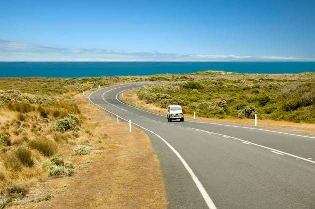 On the south-east coast of Australia, the Great Ocean Road provides tourists with spectacular views and scenery.  Copyright: LeexTorrens 30299013