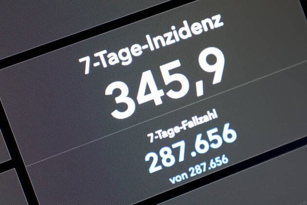 Dashboard des RKI, die 7-Tage-Inzidenz liegt nun bei 345,9 7-Tage-Inzidenz, Dashboard des RKI auf einem Monitor am 12.08.2022 in Siegen Deutschland.