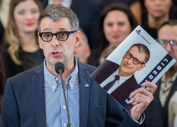 August 14, 2022, Drummondville, PQ, Canada: Quebec Conservative Party leader Eric Duhaime speaks during the unveiling of his election campaign platform in Drummondville, Que., Sunday, August 14, 2022. Quebecers will go to the polls on October 3rd. Drummondville Canada  - ZUMAc35_ 20220814_zaf_c35_002 Copyright: xGrahamxHughesx