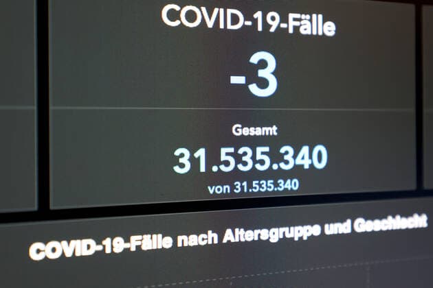 Dashboard des RKI, die 7-Tage-Inzidenz liegt nun bei 317,8 7-Tage-Inzidenz, Dashboard des RKI auf einem Monitor am 15.08.2022 in Siegen Deutschland.