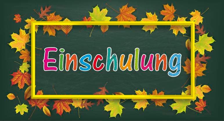 Einschulung Autumn Foliage Frame Header German text Einschulung, translate Enrollment.