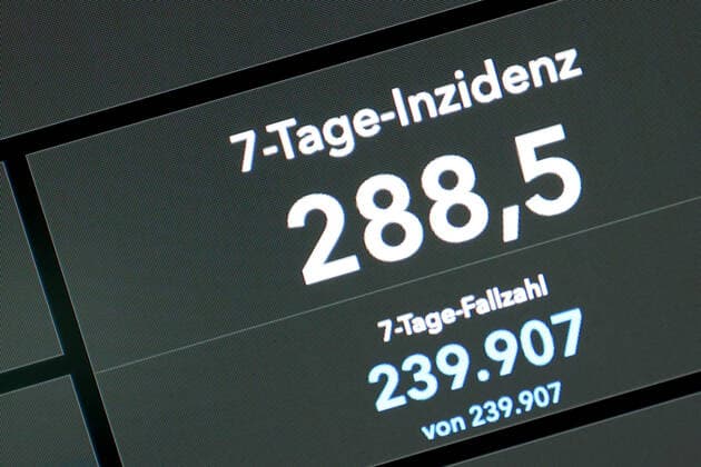Dashboard des RKI, die 7-Tage-Inzidenz liegt nun bei 288,5 7-Tage-Inzidenz, Dashboard des RKI auf einem Monitor am 23.08.2022 in Siegen Deutschland.