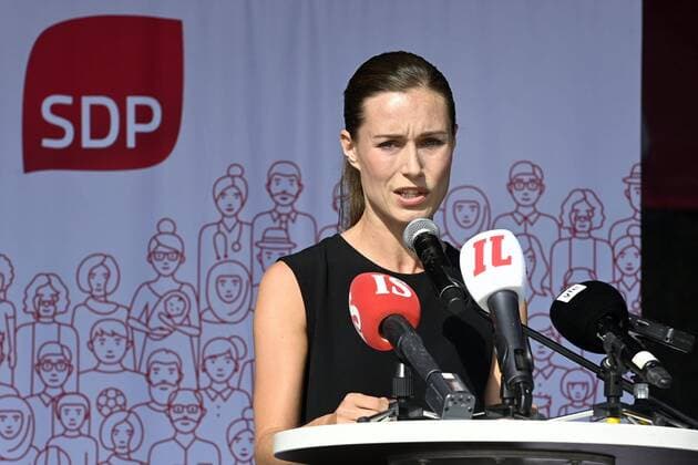News Themen der Woche KW34 News Bilder des Tages Finnish Prime Minister Sanna Marin is speaking and meeting people during meeting of Social Democratic party of Finland in Lahti, Finland on August 24, 2022. Lahti Finland  Copyright: xHeikkixSaukkomaax LKFTJK20220824110553MAHQ