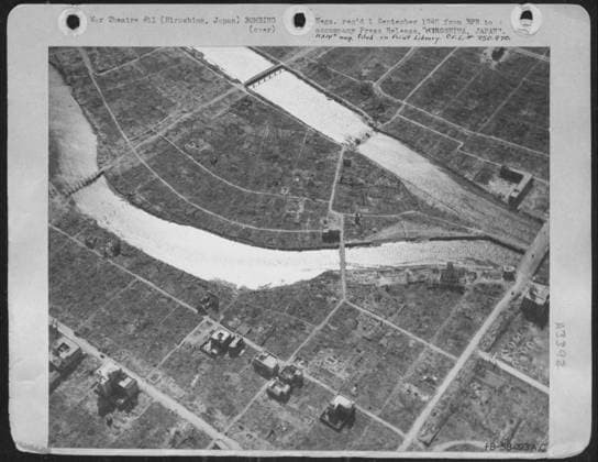 Here Is A View Of Hiroshima, Japan Showing Total Destruction Resulting From Dropping Of The First Atomic Bomb, August 6, 1945. Copyright: xpiemagsx japapie03072022-589 !ACHTUNG AUFNAHMEDATUM GESCHÄTZT!