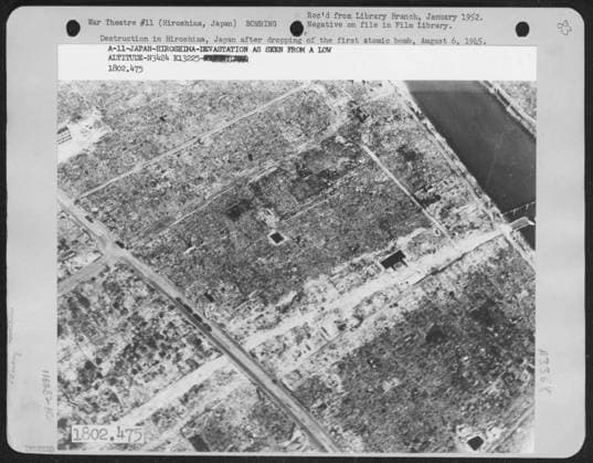 Destruction In Hiroshima, Japan After Dropping Of The First Atomic Bomb, August 6, 1945. Copyright: xpiemagsx japapie03072022-603 !ACHTUNG AUFNAHMEDATUM GESCHÄTZT!