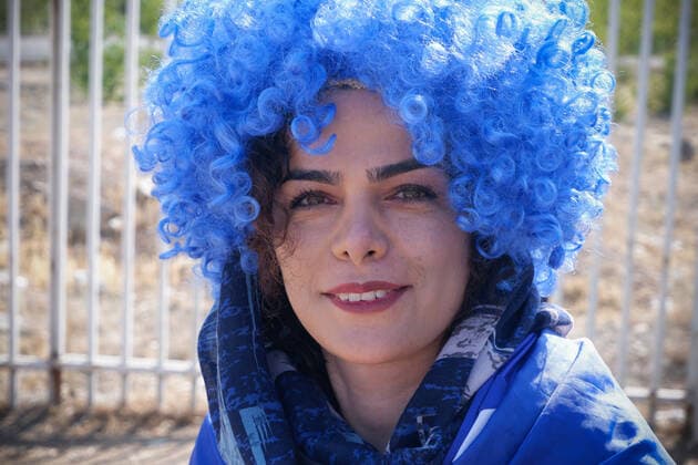 August 25, 2022, Tehran, Tehran, Iran: Female soccer fans prepare to attend a match between their team Esteghlal and Mes-e Kerman in Iran s Premier League at Azadi stadium in Tehran, Iran, Aug. 25, 2022. A limited number of Iranian women have been allowed into a stadium in Tehran to watch a league football match for the first time. Tehran Iran - ZUMAi98_ 20220825_zih_i98_004 Copyright: xRouzbehxFouladix