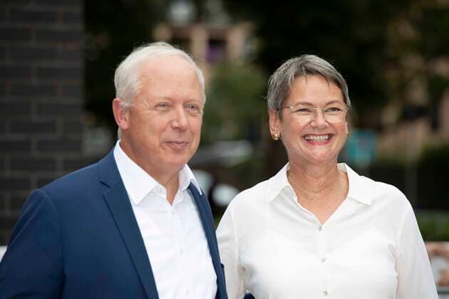 von links: Tom BUHROW, WDR-Intendant, Dr. Frauke GERLACH, Direktorin Adolf-Grimme-Institut, Roter Teppich, Red Carpet Show, Ankunft, arrival, 58. Verleihung des Adolf-Grimme-Preises Adolf-Grimme-Preis Grimmepreis in Marl, 26.08.2022. Ã‚