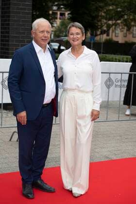 von links: Tom BUHROW, WDR-Intendant, Dr. Frauke GERLACH, Direktorin Adolf-Grimme-Institut, Roter Teppich, Red Carpet Show, Ankunft, arrival, 58. Verleihung des Adolf-Grimme-Preises Adolf-Grimme-Preis Grimmepreis in Marl, 26.08.2022. Ã‚