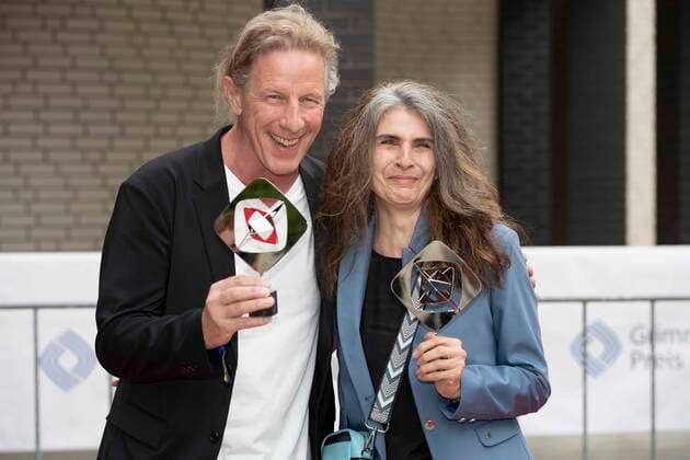 v.l. Richard HUBER, Regisseur, Laila STIELER, Buch Preistraeger Fiktion fuer ,,Tina mobil,,, Roter Teppich, Red Carpet Show, Ankunft, arrival, 58. Verleihung des Adolf-Grimme-Preises Adolf-Grimme-Preis Grimmepreis in Marl, 26.08.2022. Â