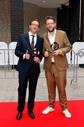 Creative Director Thomas Schmitt und Headautor Jakob Lundt bei der 58. Verleihung des Grimme Preises 2022 im Theater der Stadt Marl. Marl, 26.08.2022 NRW Deutschland Copyright: xChristophxHardtx