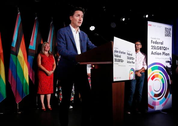 August 28, 2022, Ottawa, ON, Canada: Prime Minister Justin Trudeau announces federal funding for LGBTQ communities in Ottawa on Sunday, August 28, 2022. Ottawa Canada  - ZUMAc35_ 20220828_zaf_c35_035 Copyright: xPatrickxDoylex