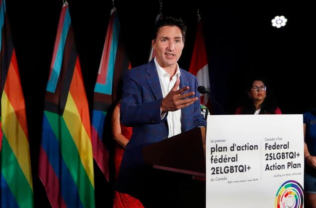 News Themen der Woche KW34 News Bilder des Tages August 28, 2022, Ottawa, ON, Canada: Prime Minister Justin Trudeau announces federal funding for LGBTQ communities in Ottawa on Sunday, August 28, 2022. Ottawa Canada  - ZUMAc35_ 20220828_zaf_c35_037 Copyright: xPatrickxDoylex