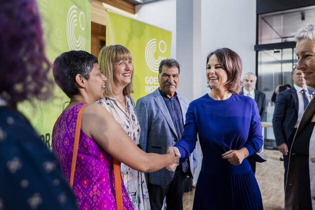 Annalena Baerbock (Buendnis 90 Die Gruenen), Bundesaussenministerin, aufgenommen im Rahmen der Verleihung der Goethe-Medaille in Weimar, 28.08.2022. Weimar Deutschland