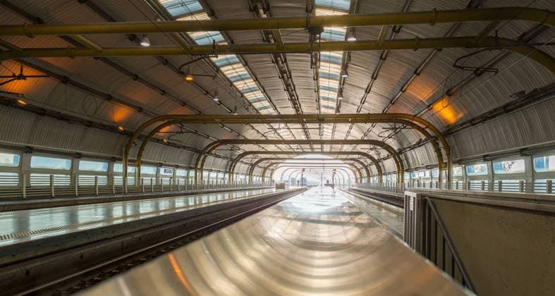 Railway station at Rome Fiumicino Airport station Leonardo da Vinci Express goes into city center , 3396653.jpg, Fiumicino Airport, Interior, Leonardo Express, architecture, blue, building, ceiling, city, construction, day, europe, european, glass, italia, italy, light, lights, metal, modern, nobody, pattern, perspective, platform, public, rail, railroad, rails, railway, reflection, rome, roof, scene, station, structure, track, train, transit, transport, transportation, travel, urban, view,