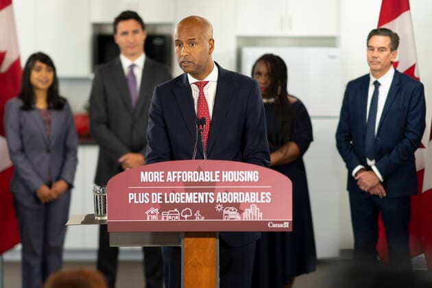 August 30, 2022, Kitchener, ON, Canada: Ahmed Hussen, Minister of Housing, Diversity and Inclusion speaks at a media availability following a round table meeting that he and Prime Minister Justin Trudeau had with local delegates at the Country Hills Library in Kitchener, Ont. on Tuesday, Aug. 30, 2022. Kitchener Canada  - ZUMAc35_ 20220830_zaf_c35_040 Copyright: xPeterxPowerx