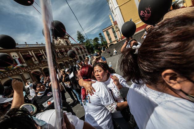 August 30, 2022: Mothers of the disappeared commemorate the day of the disappeared person with a demonstration in Xalapa. This in order for the government to support the tasks of searching and identifying the disappeared persons in Mexico. - ZUMAqp1_ 20220830_zip_qp1_039 Copyright: xHectorxAdolfoxQuintanarxPerezx