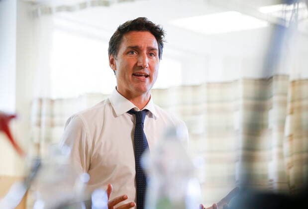 September 1, 2022, WINNIPEG, MANITOBA, CANADA: Prime Minister Justin Trudeau speaks to media after a visit with nursing students at the School of Nursing in the St Boniface University in Winnipeg, Thursday, September 1, 2022. WINNIPEG CANADA  - ZUMAc35_ 20220901_zaf_c35_032 Copyright: xJohnxWoodsx