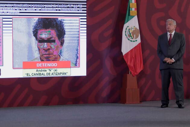 Press Conference AndrÃ s Manuel Lopez Obrador AndrÃ s Manuel Lopez Obrador, President of Mexico, presents a security report during a press conference in the Treasury Room of the National Palace in Mexico City. Mexico City Mexico City Mexico  Copyright: xGerardoxVieyrax originalFilename: vieyra-notitle220902_npKox.jpg