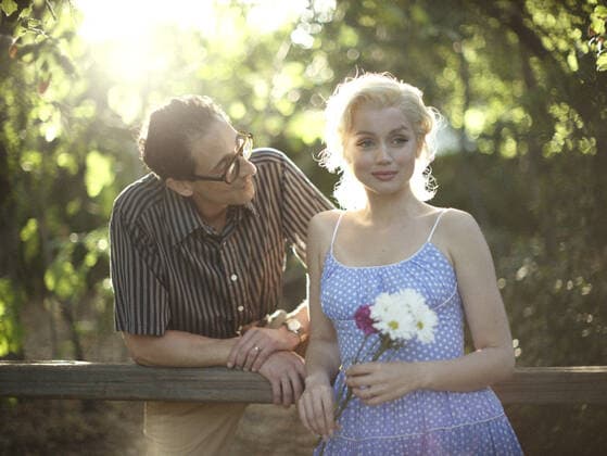 Blonde (2022) L to R: Adrien Brody as The Playwright & Ana de Armas as Marilyn Monroe. Photo Credit: Netflix  Copyright: xx 34401-003THA
