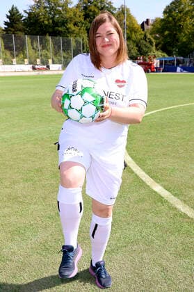 Katharina Fegebank beim Benefiz-Fußballspiel Kicken mit Herz 2022 zu Gunsten des Herzzentrums des UKE im Stadium des SC Victoria. Hamburg, 04.09.2022