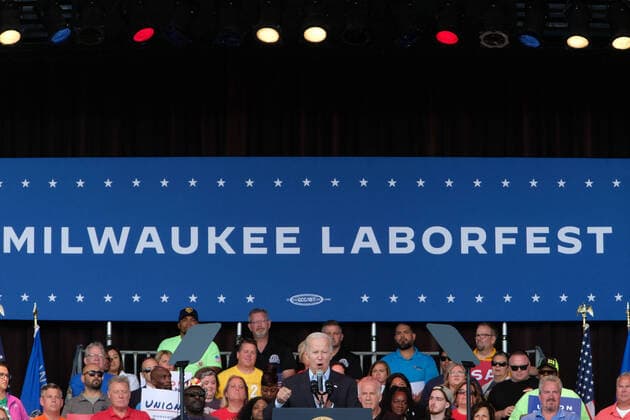 News Themen der Woche KW36 News Bilder des Tages U.S. President Joe Biden speaks to union workers at Laborfest in Milwaukee, Wisconsin on Monday, September 5, 2022.  MIP20220905206 ALEXxWROBLEWSKI