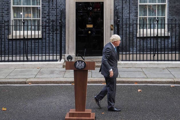News Themen der Woche KW36 News Bilder des Tages . 06 09 2022. London, United Kingdom. Boris Johnson Speech Downing Street. Outgoing Prime Minister Boris Johnson makes farewell speech outside No10 Downing Street.  xMartynxWheatleyx xi-Imagesx IIM-23729-0017