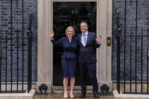 News Themen der Woche KW36 News Bilder des Tages . 06 09 2022. London, United Kingdom. PM Liz Truss Delivers Speech Downing Street. New Prime Minister Liz Truss delivers her first speech to the nation from outside No10 Downing Street.  xMartynxWheatleyx xi-Imagesx IIM-23730-0008