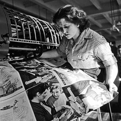 Newspaper Pravda printing works 360321 24.11.1959 Lidya Kulagina, a Surveyor of the newspaper Pravda print shop at work. Alexander Sputnik Moscow Russia  Copyright: xAlexanderx