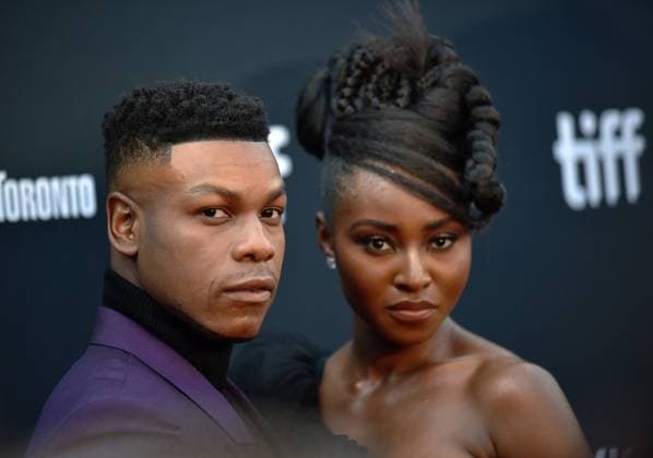 Actors John Boyega (L) and Jayme Lawson attend the world premiere of The Woman King at Roy Thomson Hall during the Toronto International Film Festival in Toronto, Canada on September 9, 2022.  TOR20220909128 CHRISxCHEW