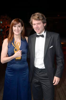 Elisabeth Degen und Steffen Schroeder bei der Verleihung des Deutschen Schauspielpreises 2022 im Restaurant Spindler & Klatt. Berlin, 09.09.2022