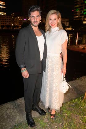 Wolke Hegenbarth mit Partner Oliver Vaid bei der Verleihung des Deutschen Schauspielpreises 2022 im Restaurant Spindler & Klatt. Berlin, 09.09.2022