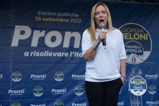 News Themen der Woche KW36 News Bilder des Tages September 10, 2022, MESTRE, Italia: Brothers of Italy (Fratelli d Italia) leader Giorgia Meloni attends an electoral event during the election rally campaign, in Mestre, Italy, 10 September 2022. Italy will hold an early election on 25 September following the resignation of Prime Minister Mario Draghi..ANSA ANDREA MEROLA MESTRE Italia  - ZUMAa110 20220910_zaf_a110_026 Copyright: xAndreaxMerolax